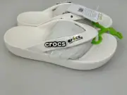 Women's US Size 8 Crocs Classic Platform Flip White Flip Flops Sandals New