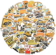 110 Pcs Construction Stickers, Waterproof Truck Stickers Digger Decal Engineering Vehicles Stickers Vinyl Transportation Vehicle Reward Stickers for Kids Adults Water Bottle Laptop Party Gifts