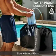 Waterproof Polyester Large Laundry Bag w Drawstring Storage Gym Swimming 41x55cm