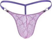 [VemeFufu] Men's Sexy Lace Mankini G-String for Men UK Hot Funny Thong String Briefs Triangle Boxers Low Rise Stretchy Bikini Panties Lingerie