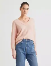 Witchery Pale Apricot Lofty Knit Jumper Wool Mohair Blend Size M RRP $149.95