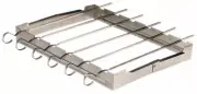 Grillfinity Stainless Steel Gourmet Foldable Shish Kabob Rack with 6 Skewers