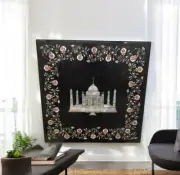 30" Handmade Black Marble & MOP Coffee Table –Elephant Design Masterpiece Bar