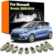 17Pcs Interior LED Light Kit, For Renault Scenic III 3 MK3 2009-2013 2014 2015 2016 Car Indoor Dome Reading Bulb