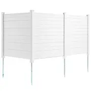 3-Panel 50"x50" Outdoor Privacy Screen with Durable Metal Stakes