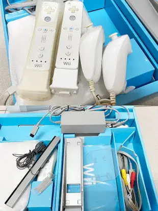 任天堂 Nintendo Wii 主機 （台灣博優公司貨，無改機）、手把組（動感強化版）*2、遊戲*8、Wii Fit 健身踏板*1