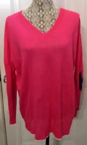 Pure Amici Sweater 100% Linen Womens Pink Knit Luxury Brand NWT Size XL
