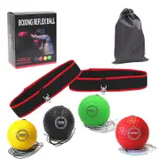 Boxing Ultimate Reflex Ball Set - 4 React Reflex Ball Plus 2 Adjustable Headband, Great For Reflex, Timing, Accuracy, Focus And Hand Eye Coordination