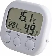 HOLIDYOYO Indoor LCD Digital Thermometer Hygrometer Alarm Clock with Bracket Accurate Temperature and Humidity Monitor for Home Kitchen or Bedroom Use