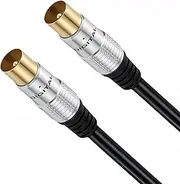 OUGCYG TV Aerial Coaxial Cable 2M, Gold Plated Male to Male Coax Cable for HDTV, CATV, DVB-T2/C/S, Cable Modem, Radio, Satellite Receivers