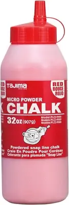 Micro Chalk - Red 32 Oz (907G) Ultra-Fine Snap-Line Chalk with Durable Bottle &