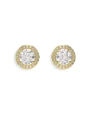 Swarovski Una Crystal Halo Stud Earrings in Gold Tone