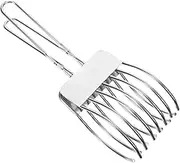 VINTORKY Stainless Steel Slicer Tong Bread Slicer Ham Vegetable Holder Fruit Cutting Aid Chef Tongs Kitchen Clip