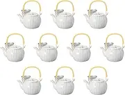 Set of 10, 3 Color Line No. 6 Earthenware Pot, 7.7 x 5.7 x 4.7 inches (19.5 x 14.5 x 12 cm), 1070cc | Setomonohonpo, Made in China