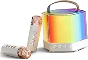 FUNOMOCYA Karaoke Speaker Set Compact Mini Microphone Karaoke Machine for Boys and Girls Led Lights