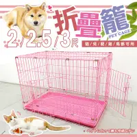 在飛比找蝦皮購物優惠-【粉紅色折疊式靜電狗籠(含底盤)】2/2.5/3尺 台灣製 
