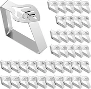 40PCS Stainless Steel Tablecloth Clips Lightweight Leaf-Shaped Table Fixing Clip Reusable Suitable Different Thicknesses Tablecloths for Picnics, Marquees, Weddings and Graduation Party (40pc)