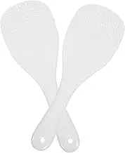 SECFOU Set of 2 Rice Paddles Ceramic 7.5 White for Rice Cooker Home Rice Spoons