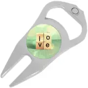 Love Golf Ball Marker Divot Repair Tool Bottle Opener