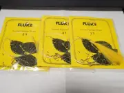 3 NJ Hand Tied YELLOW Hair English Hook w/3Way+Snap Fluke/Summer Flounder Rigs