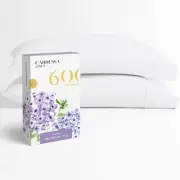 100% Egyptian Cotton Pillow Cases Set of 2-600 Thread Count White Standard/Qu...