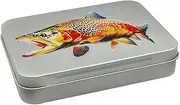 Large Fishing Box, Trout Fly Box, Fishing Hook Box, Fishing Storage Case, Large Metal Fly Fish Tackle Boxes with Trout Fly Print, Fish Hook Storage Case for Outdoor Adventures