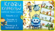 9x7 School Book Covers, 2 Kool 4 Skool Krazy Kritters School Exercise Book Cover