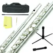 Sky Silver Plated Close Hole C Flute w Case, Stand, Cleaning Rod, Cloth and More