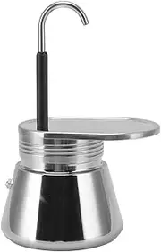 Baxnore Moka Pot, Stainless Steel Coffee Maker 500ml, Portable Stovetop Coffee Brewer for Camping Home Use, Heat Resistant Handle, 535g