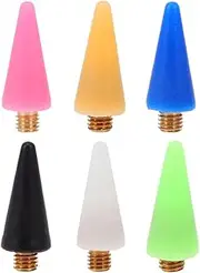 Mikinona 6Pcs Detachable Nail Pen Wax Heads Nail Picker Accessory for Easy Rhinestone Application Wear Resistant Design Colors