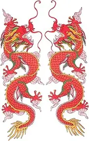 GRADENEVE 2Pcs Multi Function Dragon Shaped Patches Delicate Embellishments for Clothing Bags and Crafts Compact Design Durable Appliques for Stylish Decoration