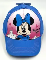 Disney Kids Minnie Mouse Girls Hat Baseball Cap Adjustable Strap Blue Pink New!