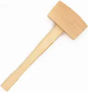 WEICHUAN 5" Unfinished Beech Wood Mallet Ice Hammer Mallet - Solid Beechwood Dam