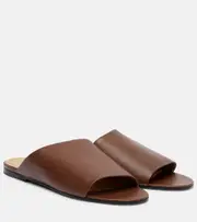 [The Row] The Row Signum leather slides AU 6 brown