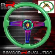 Universal Deep Dish Green Neo Chrome Center Steering Wheel Frame Fukushi Button (for: Opel)