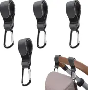 4 Pcs Baby Stroller Hooks Clips, Universal Pram Clips Convenient Stroller Access