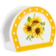 Cocktail Napkin Holder - Sunflower Decor Ceramic Napkin Holder for Table - Su