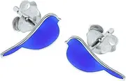 [Katy Craig] Blue Bird Gift Earrings - Sterling Silver, Silver, No_Stone