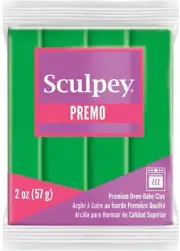 Premo Polymer Oven-Bake Clay, Green, Non Toxic, 2 Oz. Bar, Great for Jewelry Mak