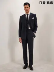 Reiss Blue Dream Regular-Fit Wool-Blend Suit Trousers (AR9617) | $325