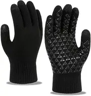 [Generic] Knitted touch screen gloves for men and women, winter with added fleece, thick insulation, and anti slip gloves