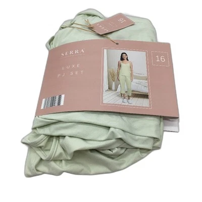 NEW Serra Light Green Luxe Pyjama PJ Set Soft Ladies Size AU 16