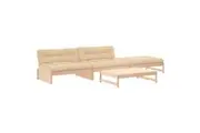 vidaXL Outdoor Lounge Set with Cushions Sofa and Table 4 Piece Solid Wood