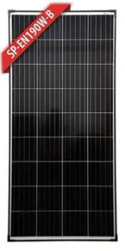 ENERDRIVE 190W Fixed Mono Solar Panel (Black Frame)