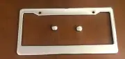 New 2PCS Chrome Stainless Steel License Plate Frame with screw caps