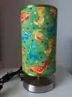 Bedside touch lamp night light fabric shade dinosaur boys
