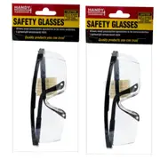 2PCE Safety Glasses Handy Hardware Wraparound Design Clear Protection Unisex