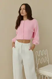 Cloud Nine Fluffy Cardigan Pink