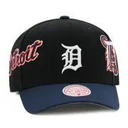 Mitchell & Ness Detroit Tigers Pre-Curved Snapback Hat Cap Black