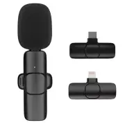 Wireless Lavalier Microphone Mic For iPhone iPad Android Phone Vlog Live Stream